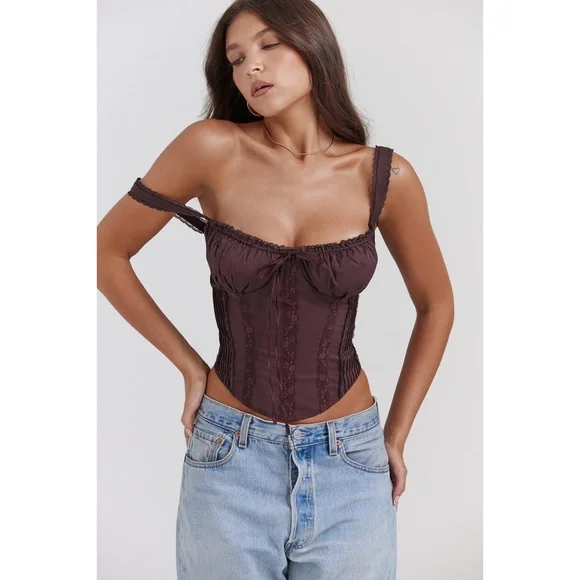 NEW House of CB Gini Top Rich Brown Large+ (XL) - Picture 5 of 13